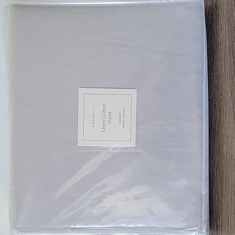Magnolia by Joanna Gains Queen/Full Linen-Cotton Duvet Cover Dove Gray
